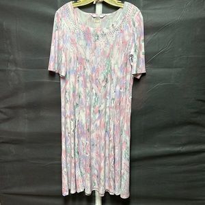 Alia pastel pretty pink party dress, short sleeves, size 12